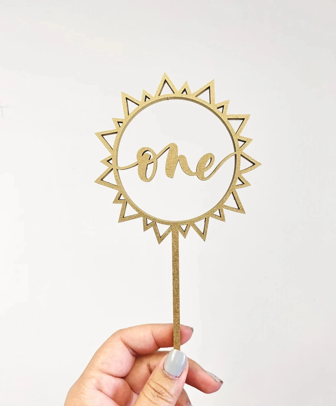 One Sun Laser Cut Cake Topper - You Are My Sunshine - First Birthday - Laser Cut Wood - Hand Lettered by Letters To You