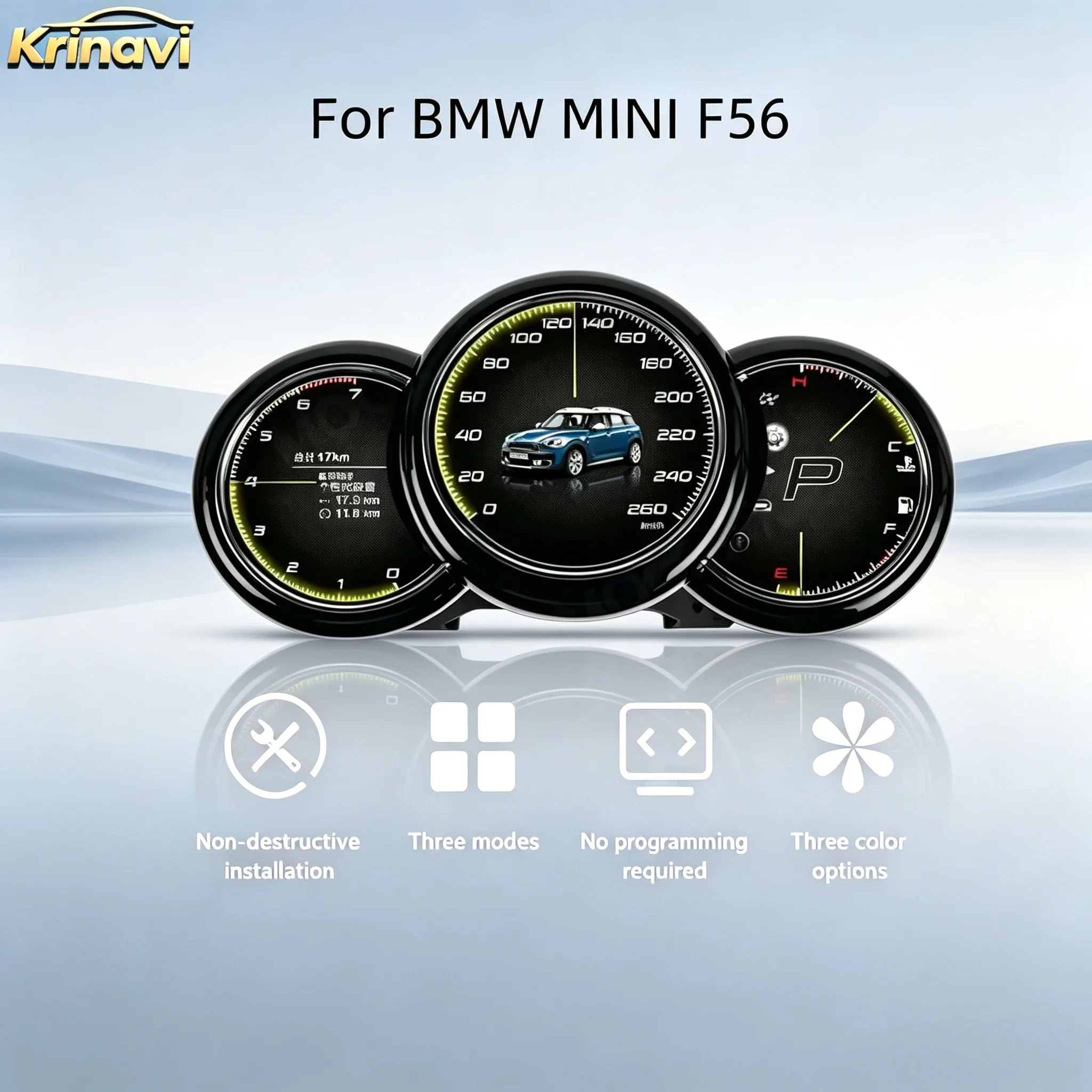 Full LCD Virtual Cockpit Digital Cluster For BMW MINI F56 Car Dashboard Speed Meter GPS Refit Instrument Replacement Upgrad