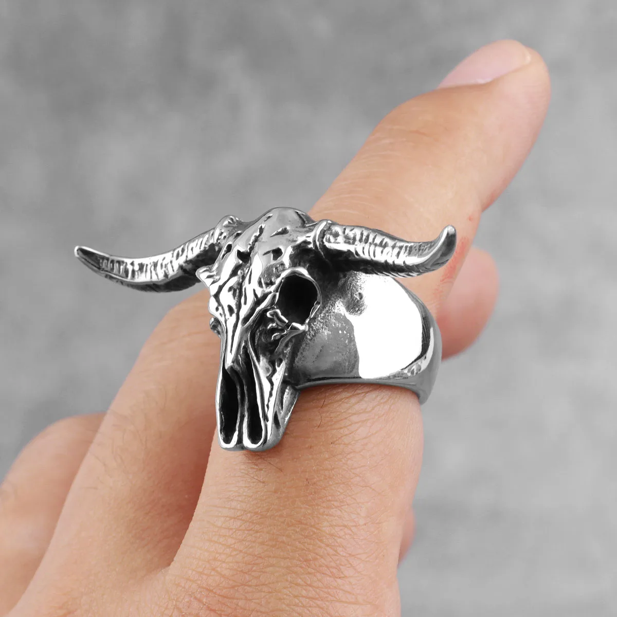 الشيطان رام الحمل الأغنام الجمجمة الفولاذ المقاوم للصدأ خواتم رجالي فاسق خمر للذكور صديقها السائق مجوهرات الإبداع هدية بالجملة