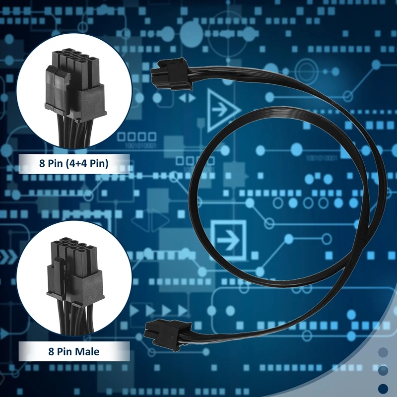 CPU 8 Pin Male To CPU 8 Pin (4+4 Pin) Male EPS-12V Motherboard Power Adapter Cable For Corsair Modular Power Supply 60Cm