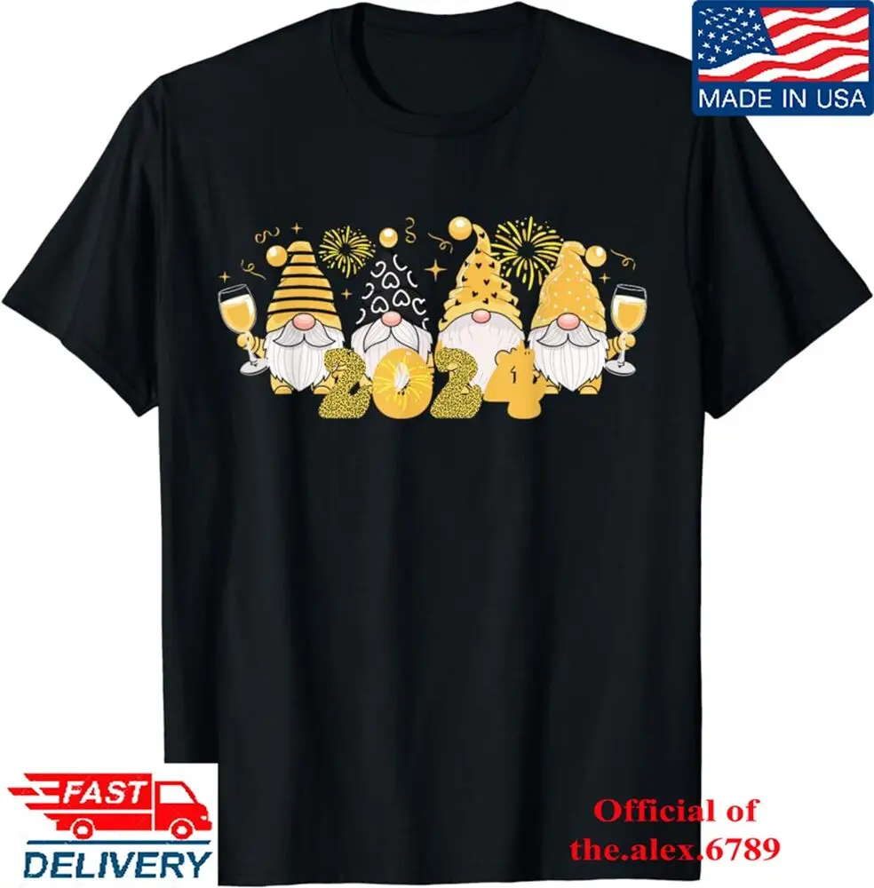 Happy New Year 2024 Gnomes Family Cheers Party  Years Eve T-Shirt, Hot TeesUnisex Summer Luxury Brand Oversize