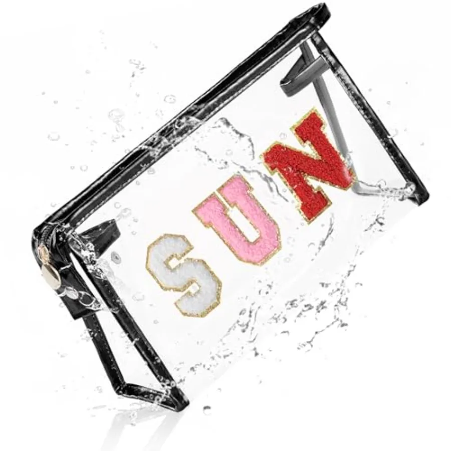 

Прозрачная косметичка для солнцезащитных средств и туалетных принадлежностей, незаменимая вещь для пляжного отдыха, подарок для женщин и девочек-подростков, незаменимая вещь для летнего отдыха у бассейна и путешествий.