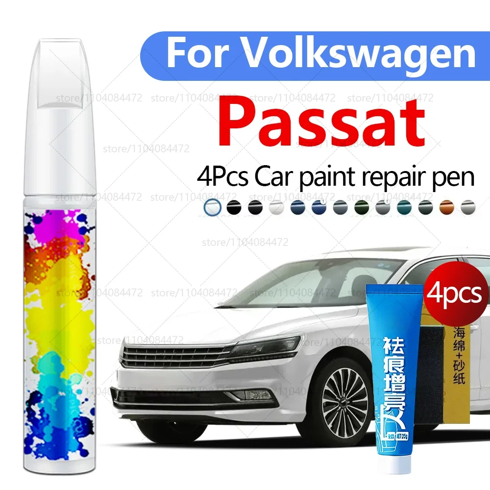 Car Paint Repair Pen For 1973-2025 Volkswagen Passat Paint Scratch Repair Accessories 4PCS Black LC9X White LC9A Red L0G3 Blue
