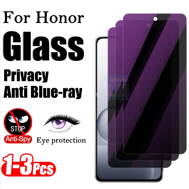 

1-3pcs Anti-blue Light Privacy Tempered Glass for Honor 500 400 Pro Smart 200 90 70 Lite Win RT Anti-Spy Screen Protector