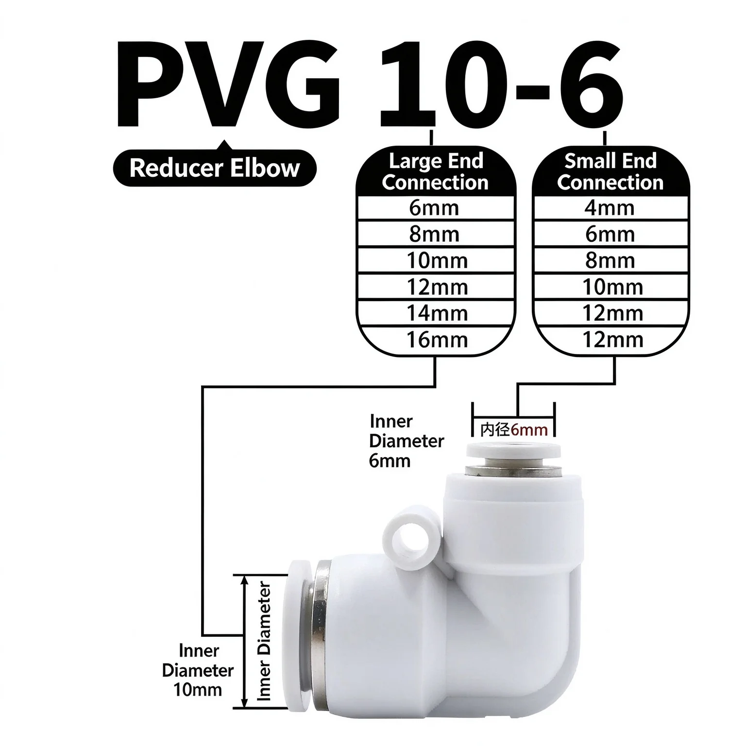 10Pcs PV PVG Elbow 90 Degree Pneumatic Air Fitting Push To Connect Fitting Quick Release Push Lock Air Compressor 4 6 8 10 12mm