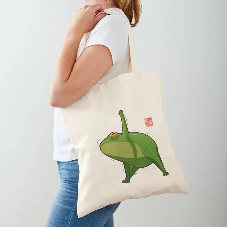 

Yoga Frog Triangle Pose Tote Bag bag for beach tote bag woman bags for women shopping cart bags