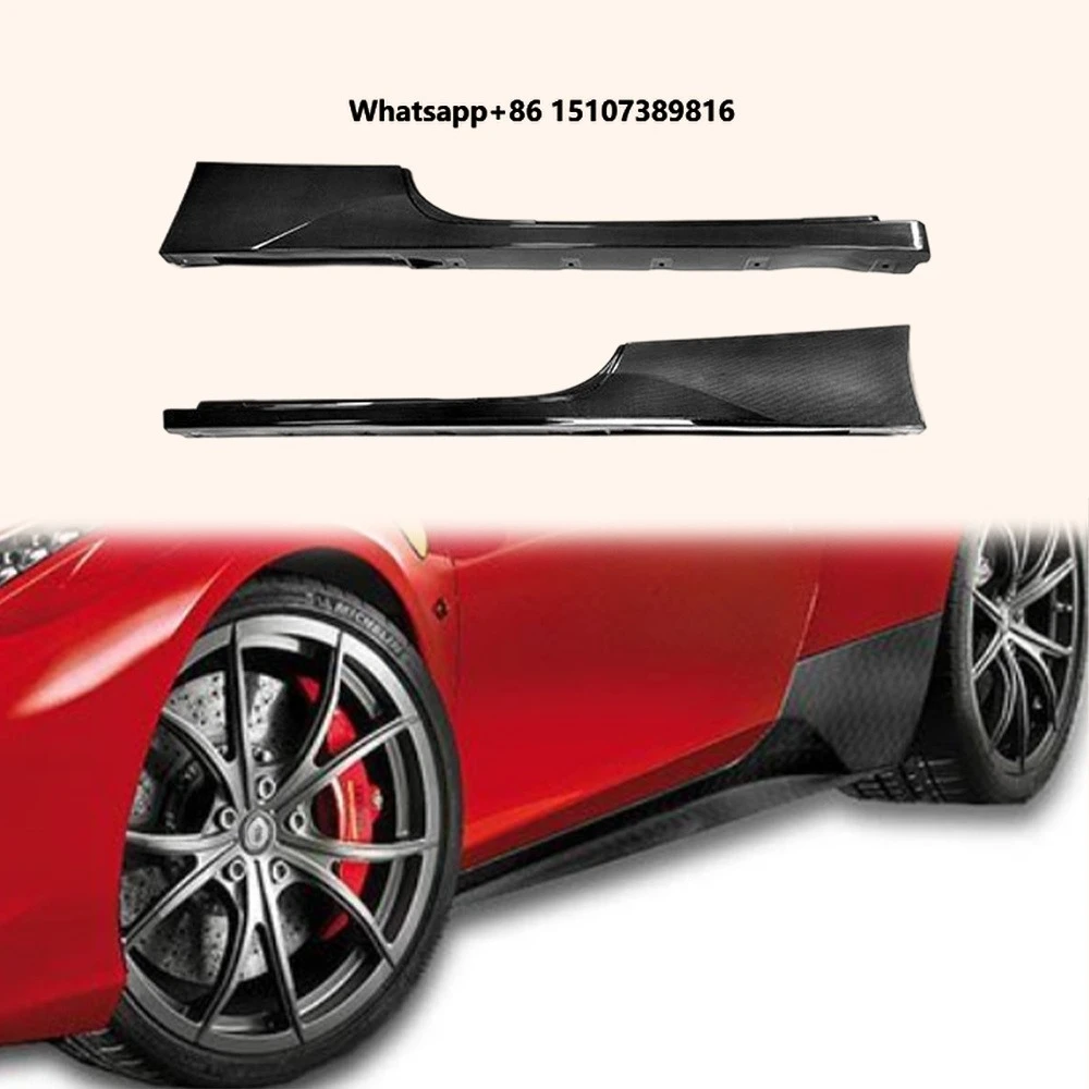 For 458 Italia Speciale Spider 2009-15 Carbon Side Skirts Body Kits