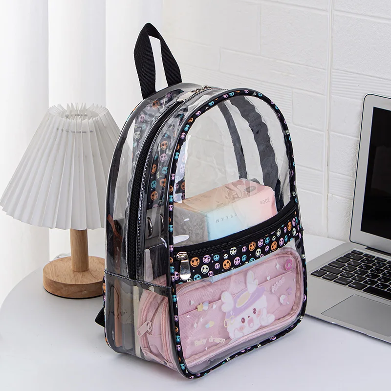 Transparent PVC backpack Clear Backpack Waterproof jelly bag Boys Shoulder Bag School Bag Casual Travel Rucksack