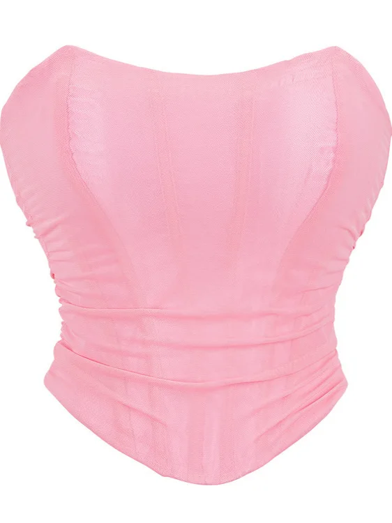 مطاطا تول حمالة التخسيس مثير أعلى الشارع Sle ort طول البوليستر مزيج النسيج لون نقي الصيف Faion الاتجاه #3