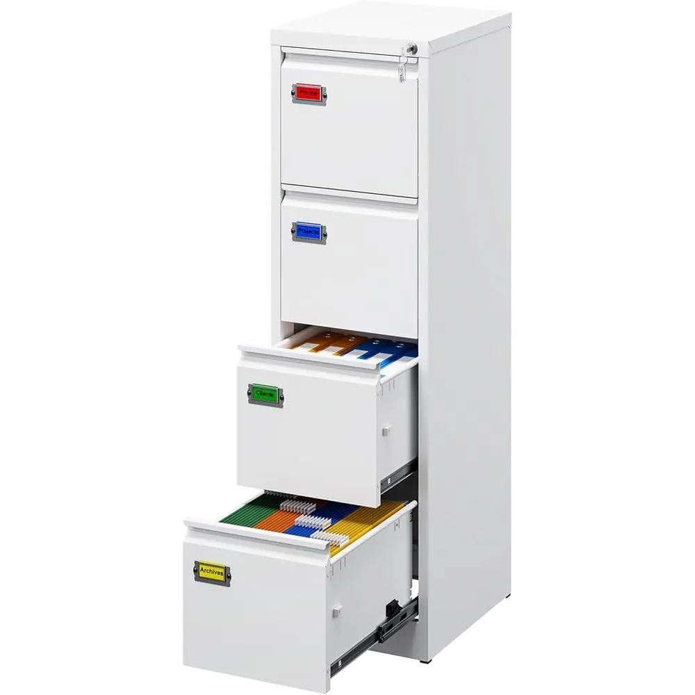 16.3 Deep Veal Filing Cabinet with Lock, Metal File Cabinet for Home Office, Anti-Tip 4 Storage Drawers or Letter/Legal/A4/4 Siz