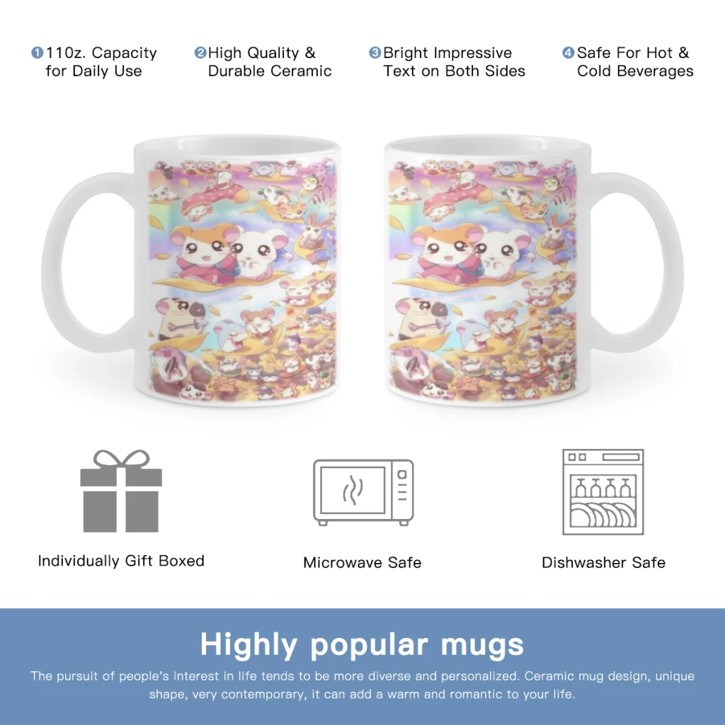 Hamtaro Hamster Free shipping Ceramic Cup Coffee Oatmeal Breakfast Cup Creative Personality Mug