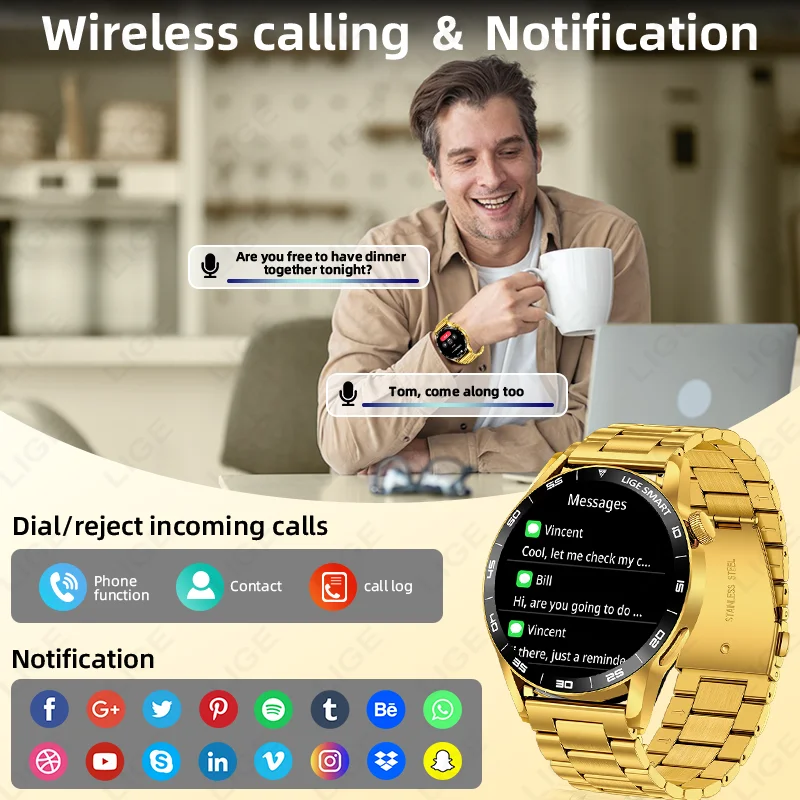 LIGE Smart Watches For Men Women 1.38