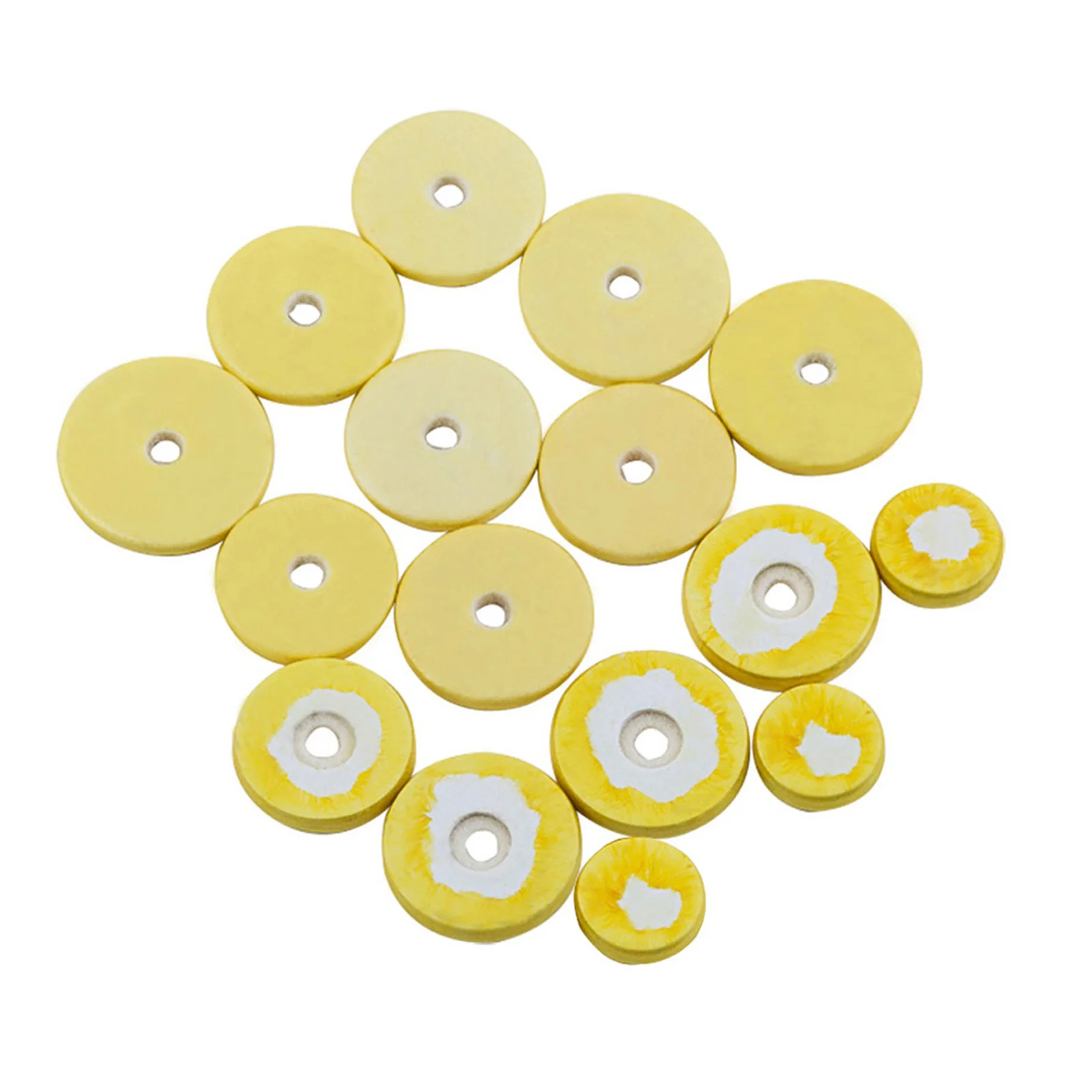 

16pcs Replacement Pads Assorted Sizes Open Hole Pad Flute Repair Part Woodwind Accessories For Flute Instrument Light Yellow