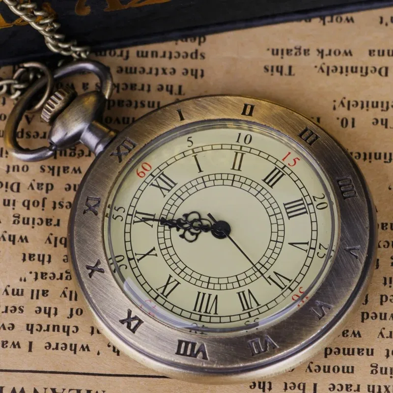 새로운 패션 Fob 체인 석영 주머니 시계 빈티지 로마 번호 다이얼 펜던트 Fob 시계 여성 남성을위한 선물 시계