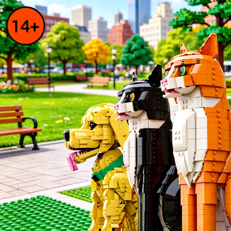 

Creative Pet Animal Building Bricks Orange Cat Gentleman Cat Puppy Figurine 11384 21376 21349 Home Decor Holiday Festival Gifts
