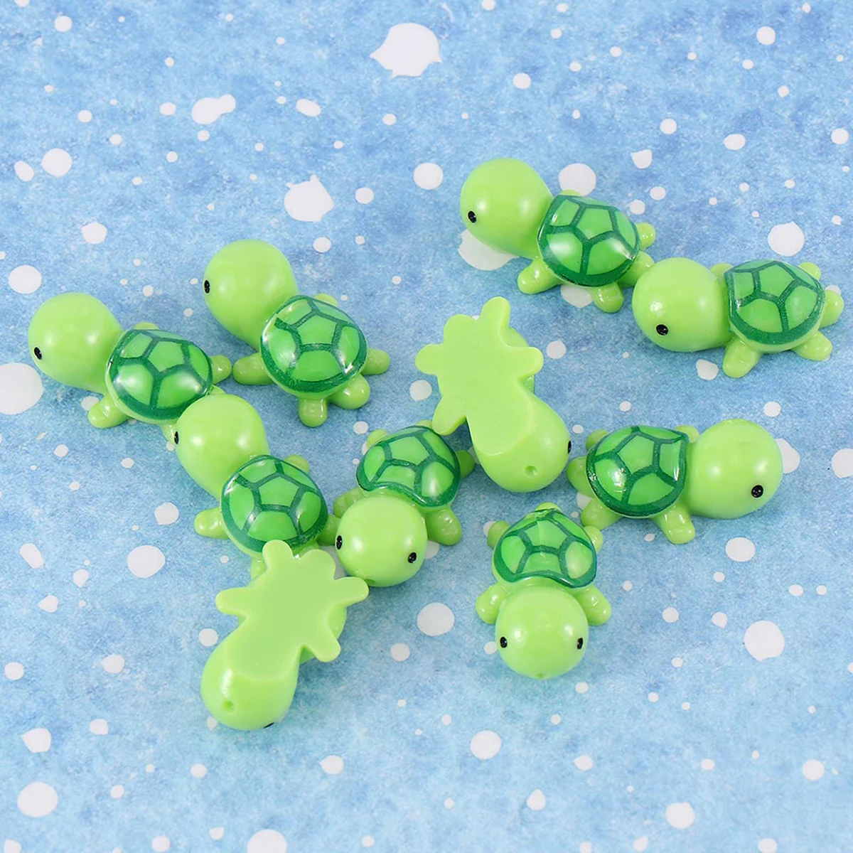 Cartoon green little turtle ornaments pastoral micro landscape dIY resin crafts handmade landscaping accessories home decoration