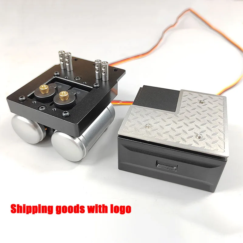 

Metal Simulation Battery Box Can Be Installed with Steering Gear for 1/14 Tamiya RC Truck Trailer Tipper Volvo FH12 FH16 Parts