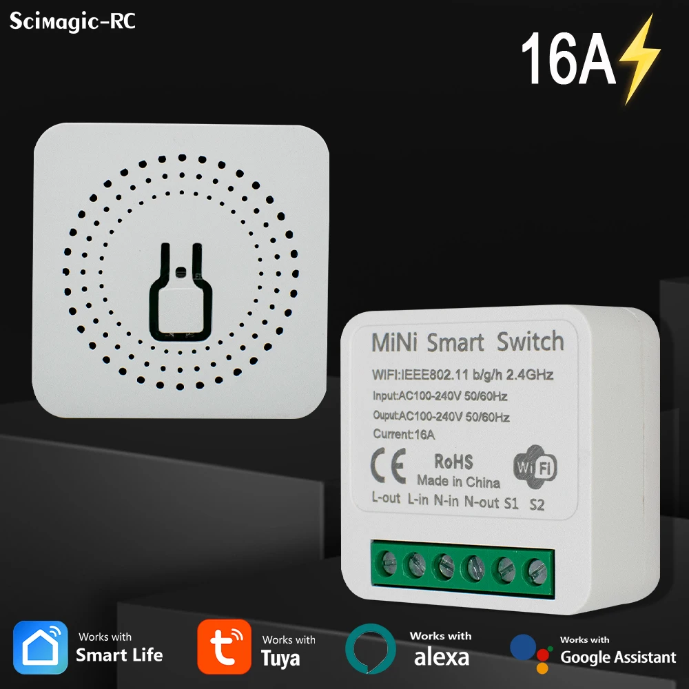 

1/2 шт. 16A мини-переключатель Wi-Fi DIY реле для умного дома Smart Life управление через приложение удаленно таймер работает с Alexa Google Home Alice