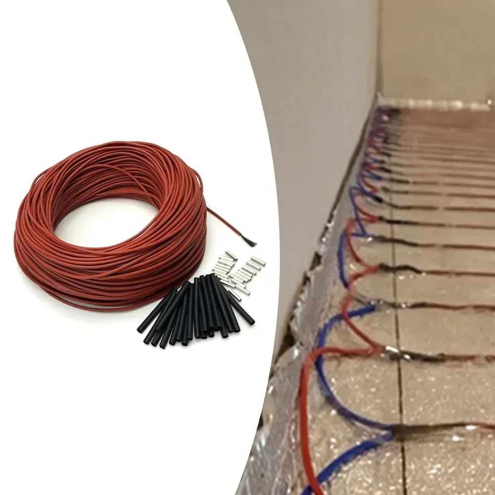 Cavo di riscaldamento caldo da pavimento 12K 33ohm/m Fili di nastro di riscaldamento elettrico in fibra di carbonio Bobina di filo di riscaldamento 15m 30m