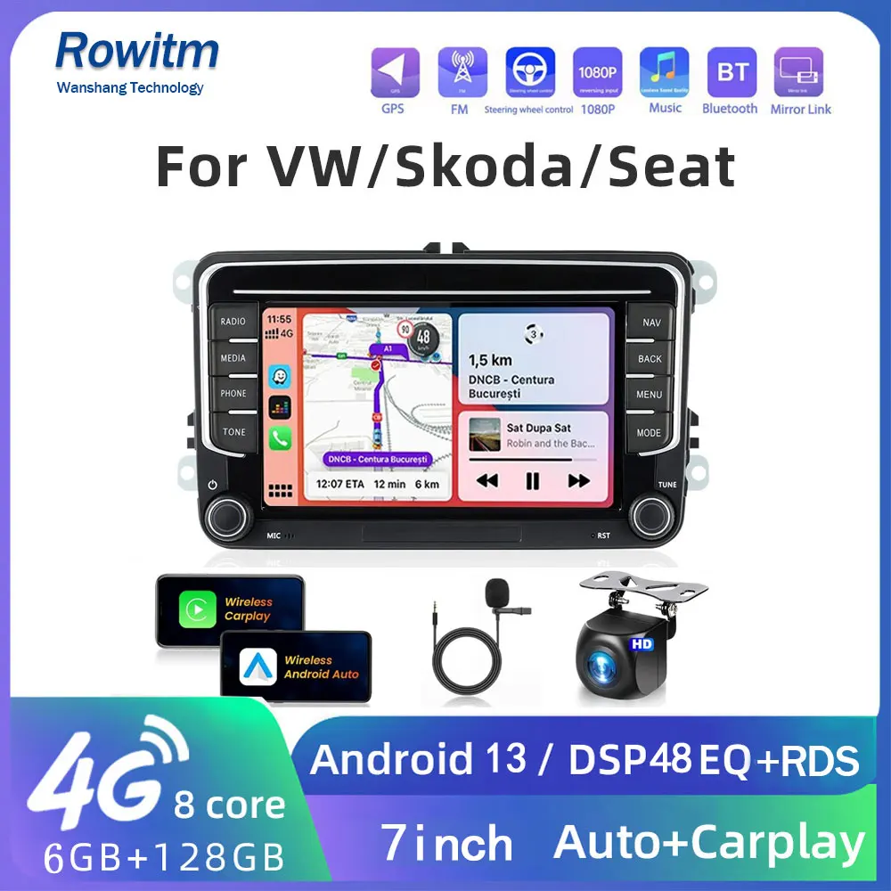

Android Car Radio for VW POLO GOLF Plus PASSAT B6 JETTA Skoda TIGUAN TOURAN SHARAN SCIROCCO Caddy Vento Carplay Audio Ster