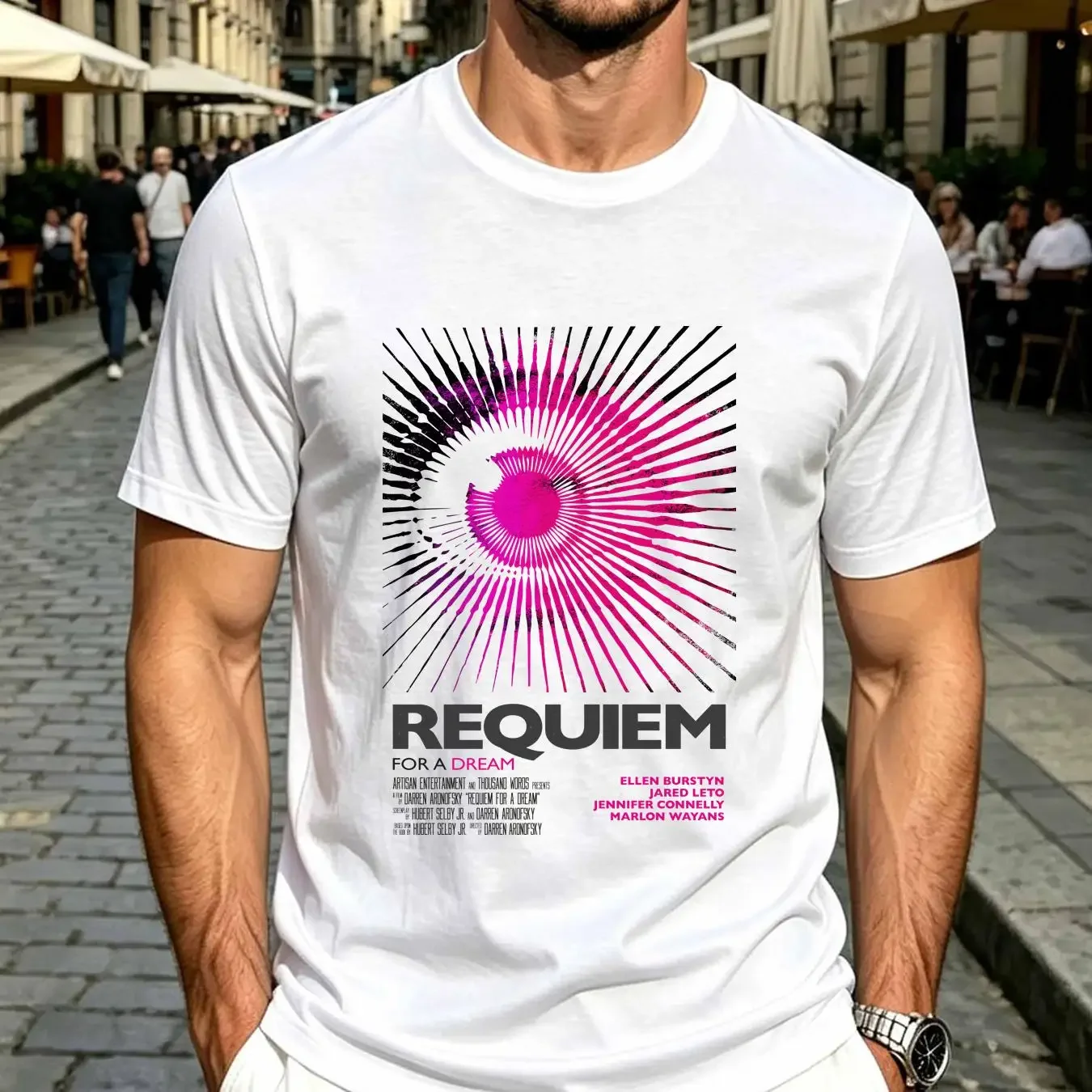 washed T Shirt Requiem For A Dream V4 Natural Vintage Cotton Movie Poster Beige All Sizes S M L XL 2X 3X 4X 5X vintage Washed