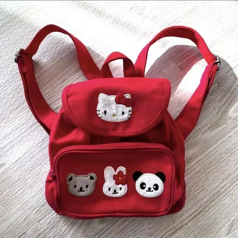 Sanurgente-Cartable étudiant Hello Kitty avec protection de la colonne vertébrale, sac à dos léger, sac à dos de dessin animé mignon, nouveau