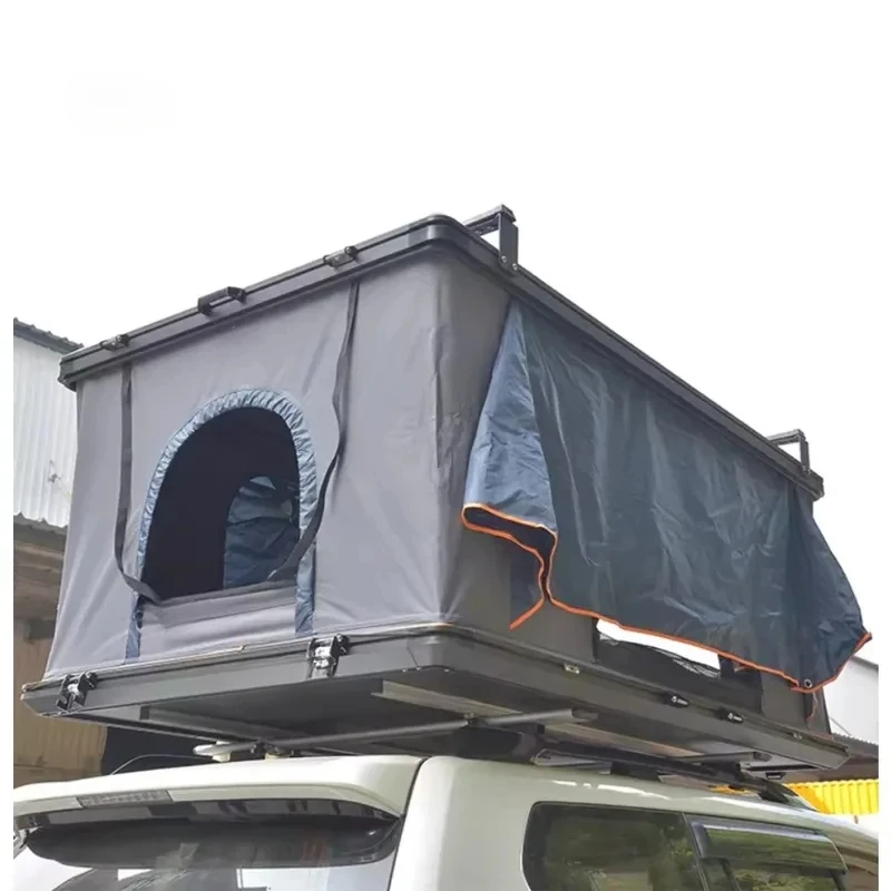 High Quality Low-Profile Quick Automatic Opening Resin Fabric Hard Rooftop Tent SUV Outdoor Camping Accessories