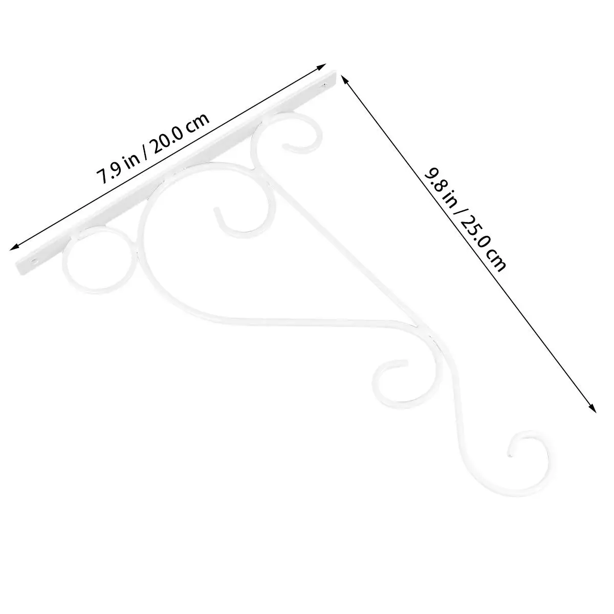 Wall Mounted Flower Basket Hook 2 Pcs Metal Plant Brackets Hanger White Hanging Rack for Clothes Decor