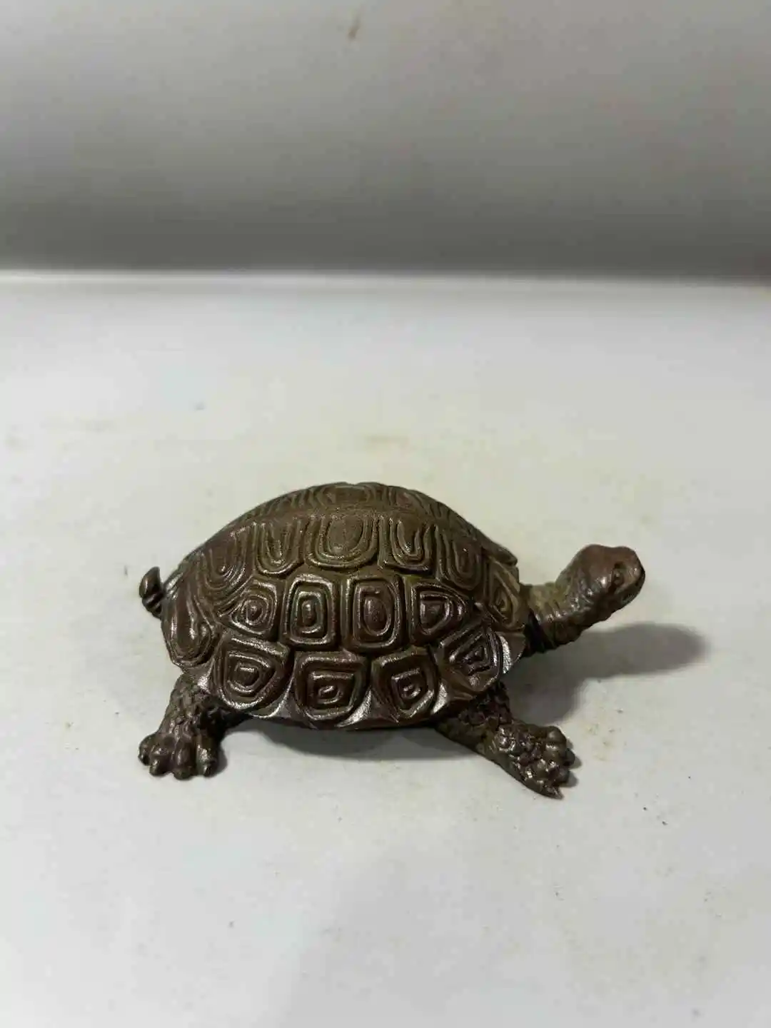 

Vintage Pure Copper Longevity Turtle Ornament Home Desktop Decoration