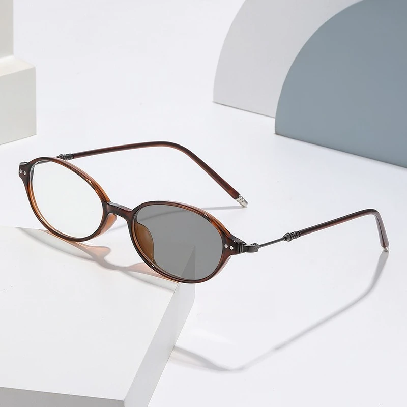 Lunettes de myopie photochromiques, petite monture ovale, Style littéraire, Anti-lumière bleue, moins dioptrie, lunettes de Style INS pour femmes