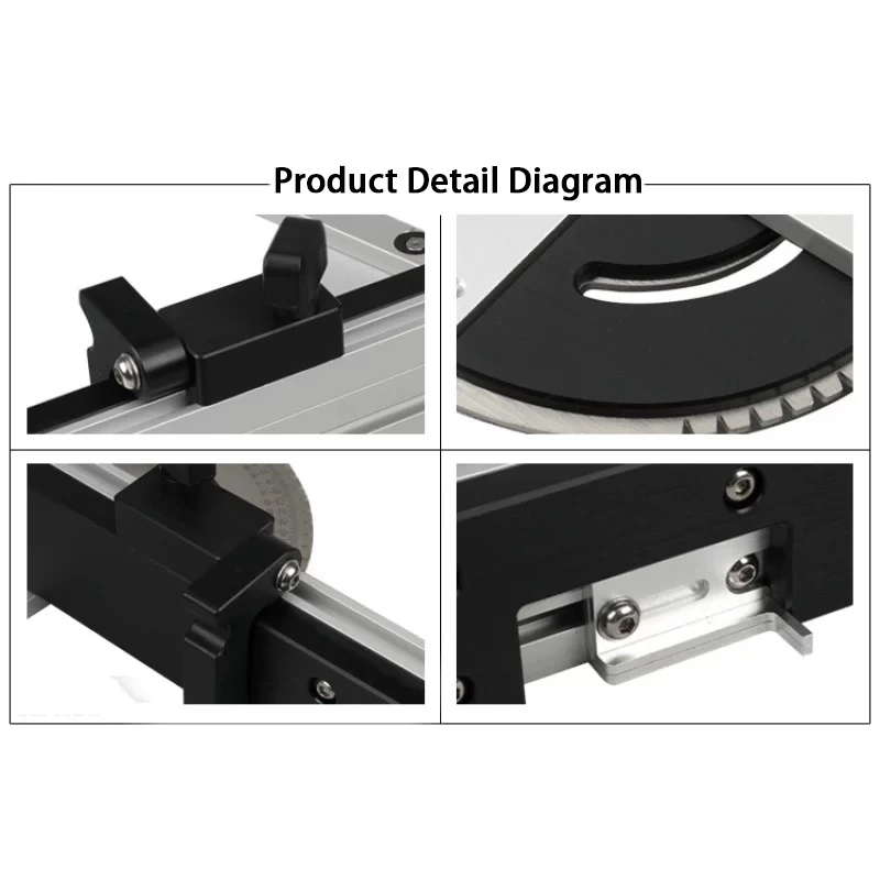 1 Set Miter Gauge and 450MM Aluminium Profile Fence with Track Stop Sawing Assembly Angle Ruler for Table Saw Router Table Woodw