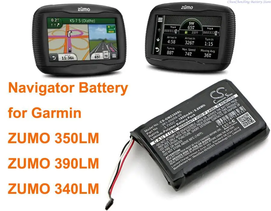 

OrangeYu 1800mAh Battery 361-00059-00 for Garmin ZUMO 350LM,ZUMO 390LM, ZUMO 340LM