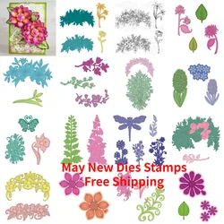 Flower Leaf Dragonfly 2023 New Metal Cutting Dies Stamps Diy Scrapbooking Card Stencil Paper Cards Handmade Album Decoration