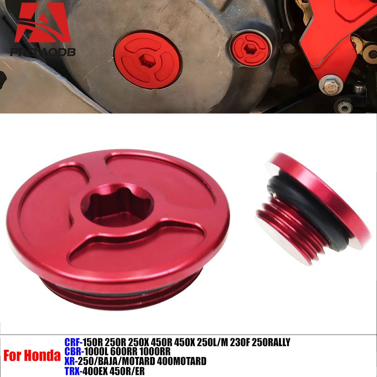 

For Honda CRF150R 250R 250X 450X 450R CRF230F 250L CBR600RR TRX400EX 450ER Precision-Made Motocross Engine Timing Plug Cover