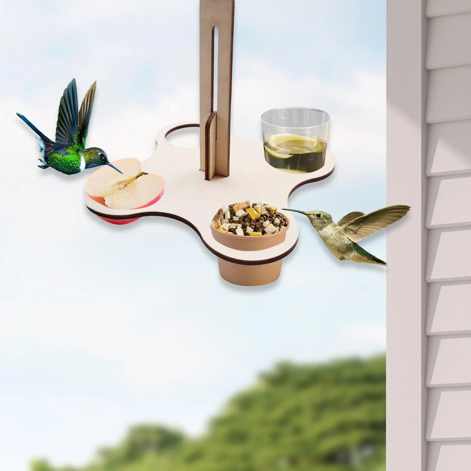 for Yard Patio Outdoor Bird Feeder Tray Garden Bird Feeding Tray Hanging Bird Feeder Lightweight Versatile Porch Decoration