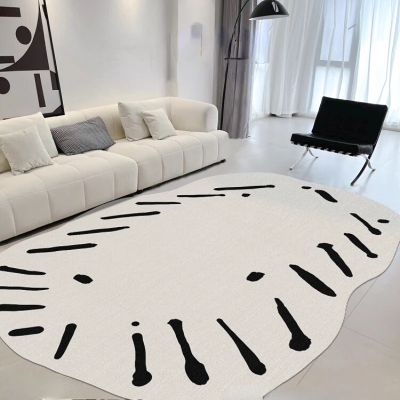 Cream Style Carpets for Living Room Irregular Shapes Bedroom Decor Carpet Thick Plush cloakroom Rug Washable Non-slip Floor Mat