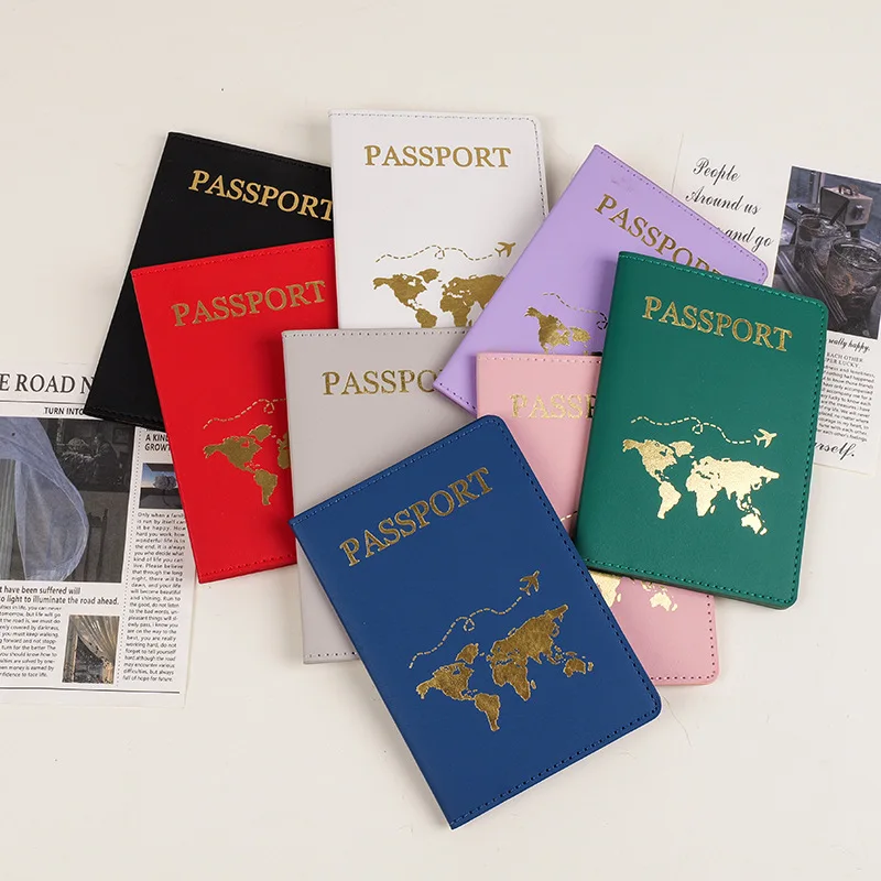 Moda nueva PU mujeres pasaporte titular pareja modelos niñas viaje pasaporte cubierta Unisex tarjetero hombre titular de la tarjeta Protector