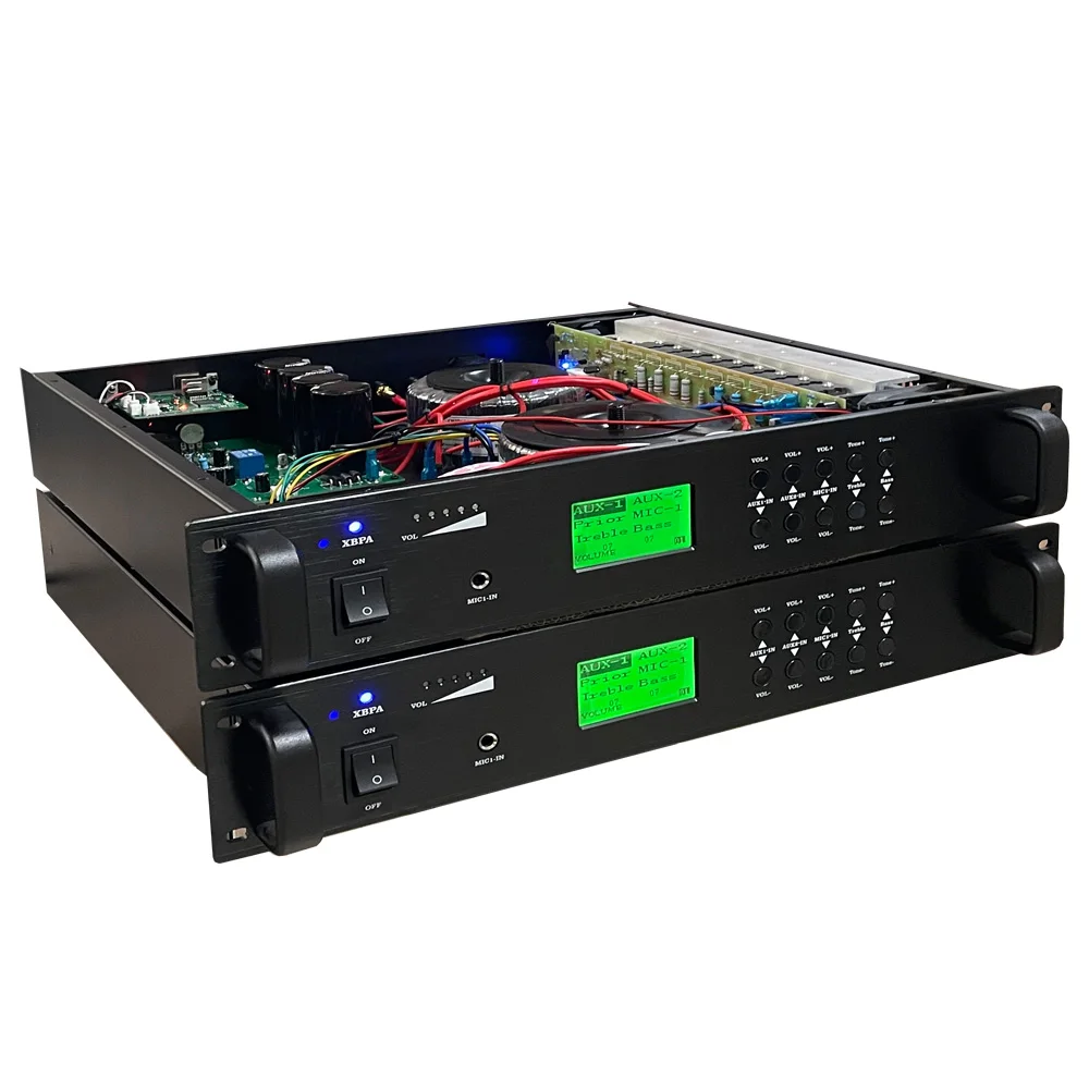 High Output 100-2000W Aluminium IP Power Amplifier for Public Address System 100V 4-8 16 Ohm Sound Equipment