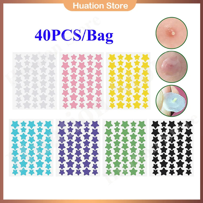 

40 пластырей, пластырь от прыщей и акне, невидимые наклейки для лица, быстрое лечение, средства для удаления акне, уход за кожей лица