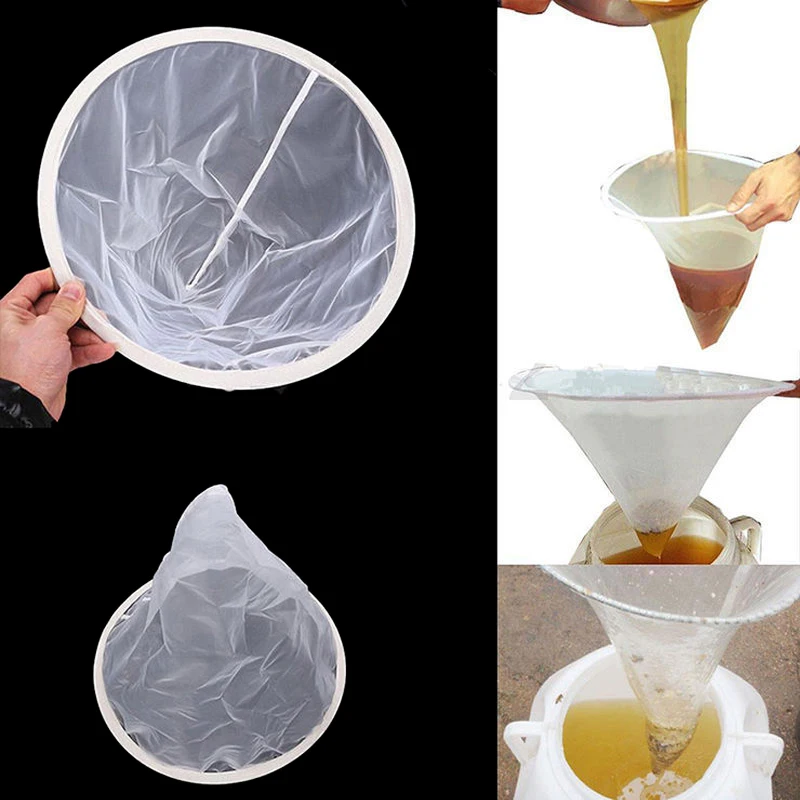 Bee Honey Filter Precision Screener Strainer Funnel-shaped Nylon Impurities Filtration Net Beekeeping Special Tools 1PCS