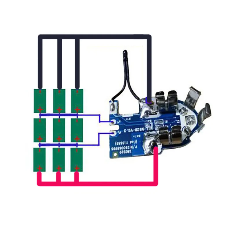 9 X 18650 M12 Li-ion Battery Plastic Case PCB Protection Circuit Board For Milwaukee 12V 9.0Ah 48-11-2411 Box Housing Shell