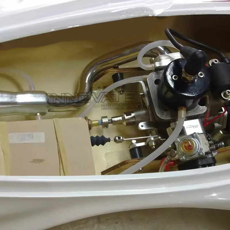 Tubo de escape de acero inoxidable TFL de 200mm, tubo curvo delantero, motor de 26-35cc, Haijingang 113, barco de gasolina especial