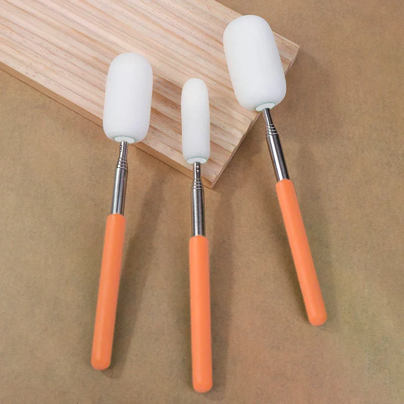 [YU]Pottery Absorbent Sponge Telescoping Stick Pottery Sculpture Sponge Holder DIY Ceramic Throwing Stick Pottery Trimming Tools