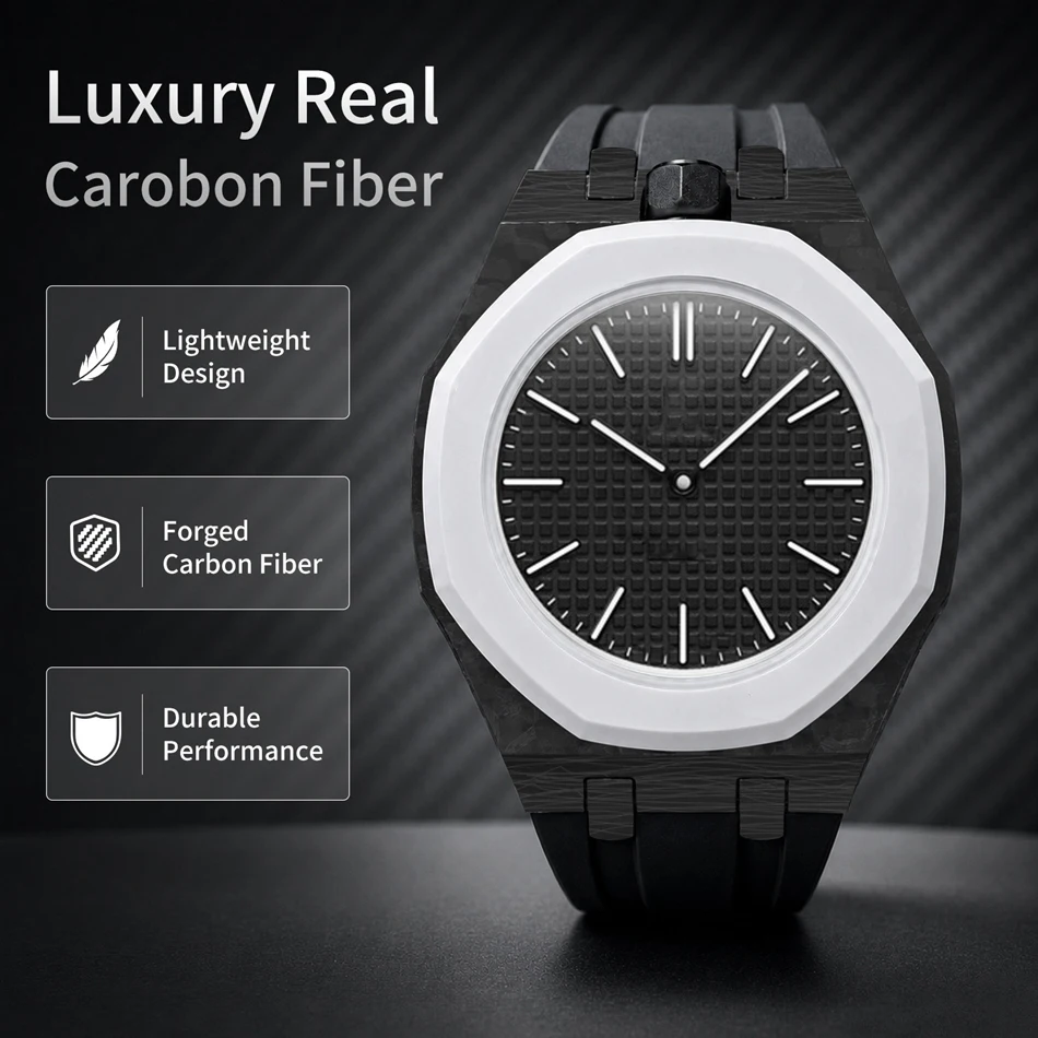 Carbon Fiber Case Silicone Watch Strap For Swatch X AP Royal POP Integrated Changer To Wristwatch Modification Kit Watch Band