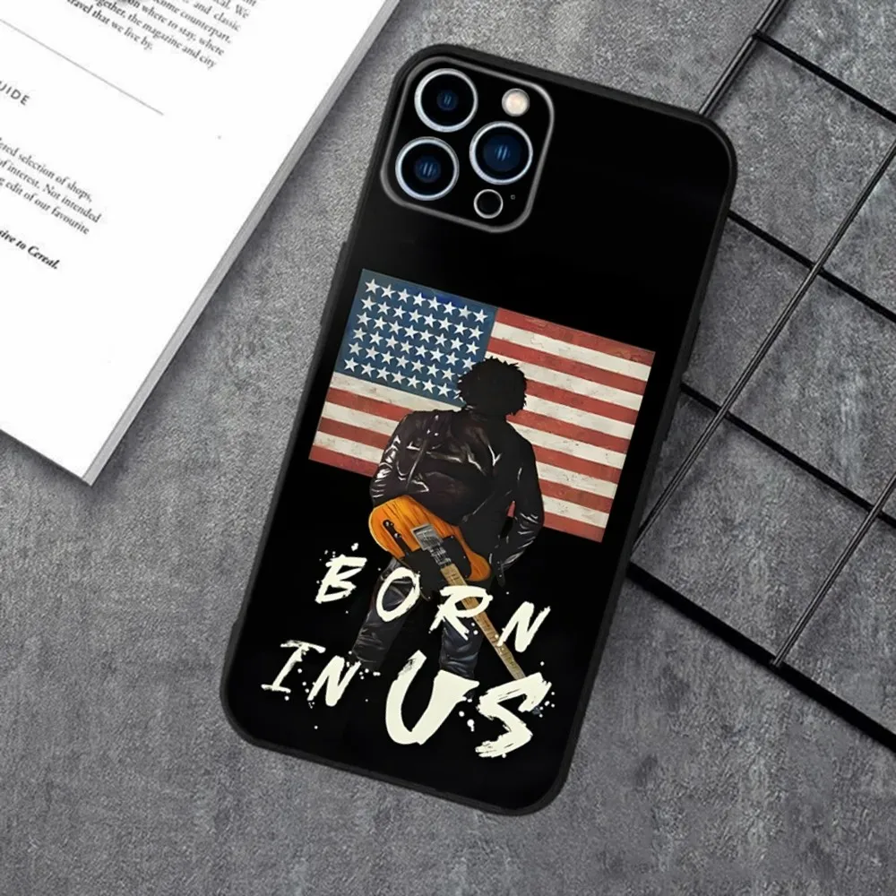 Bruce Springsteen Phone Case For Apple iPhone 15,14,13,12,11,XS,XR,X,8,7,Pro,Max,Plus,mini Silicone Black Cover