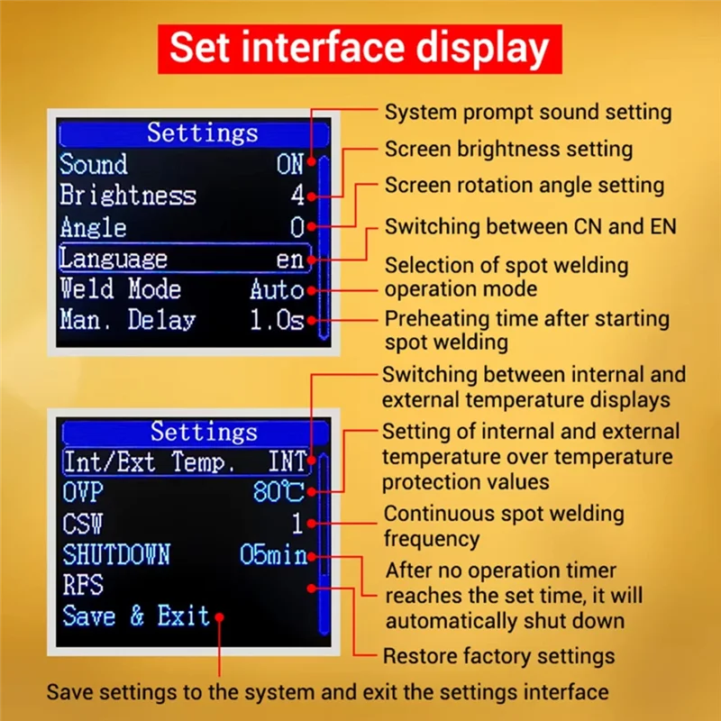 A04G-ZK-XW2 18650 Bateria Máquina de solda de ponto de pulso duplo DC 3.6-15V 3000A Folha de níquel Ponto de cobre Bluetooth APP controlada