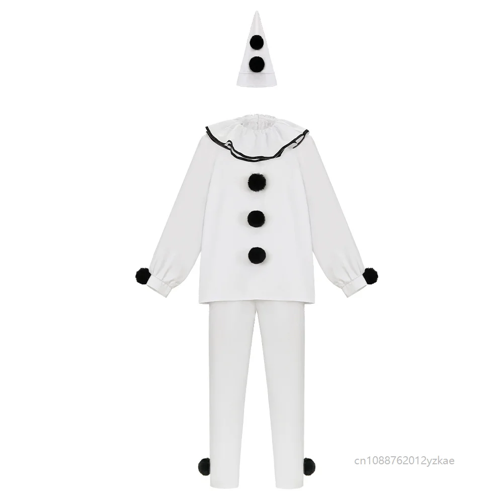 Clown Cosplay White Suit Men's Retro Mime Stage Set Horror Halloween Carnival Trickster Costume Party Performance Costumes 2026