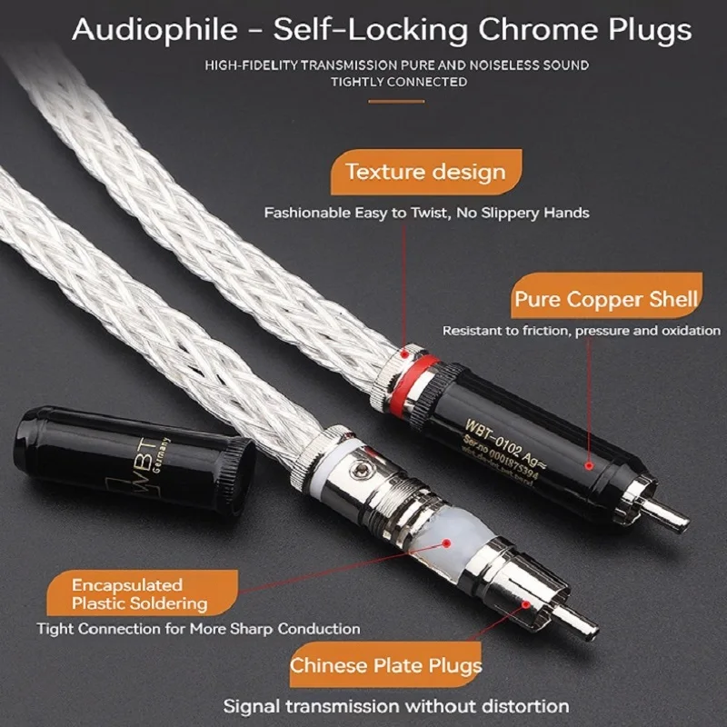 Xangsane8Ag monocrystalline copper silver-plated signal cable Teflon insulated audio amplifier audio speaker cable