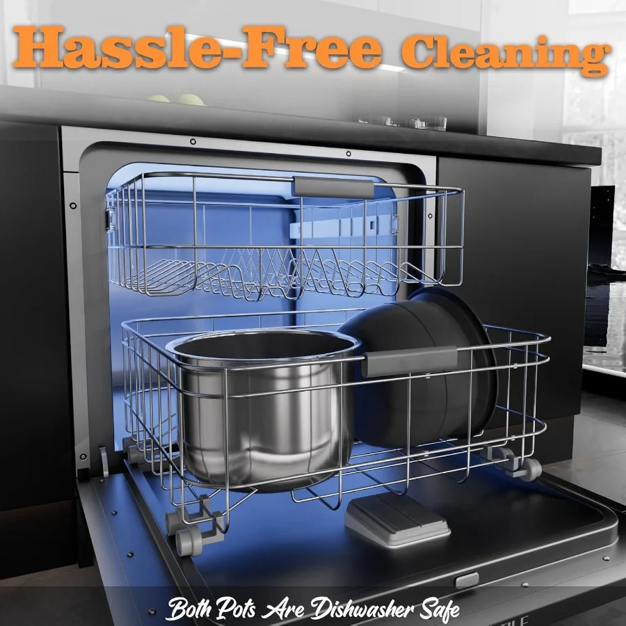 قدر الضغط الكهربائي 6QT أوعية مزدوجة 12 في 1 طباخ متعدد الوظائف مع 304 أواني سيراميك من الفولاذ المقاوم للصدأ لطهي الضغط