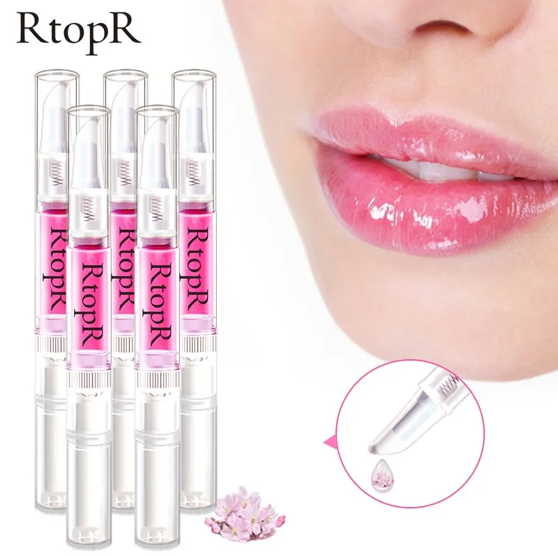 5pcs Sakura Lip Essence Anti-Dry Crack Exfoliating Repair Reduce Lip Fine Lines Essence Moisturizing Beauty Lip Care